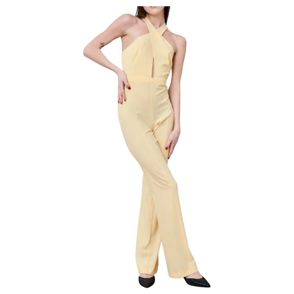 Patrizia Pepe Radiant Canary Yellow Stretch Jumpsuit Dress