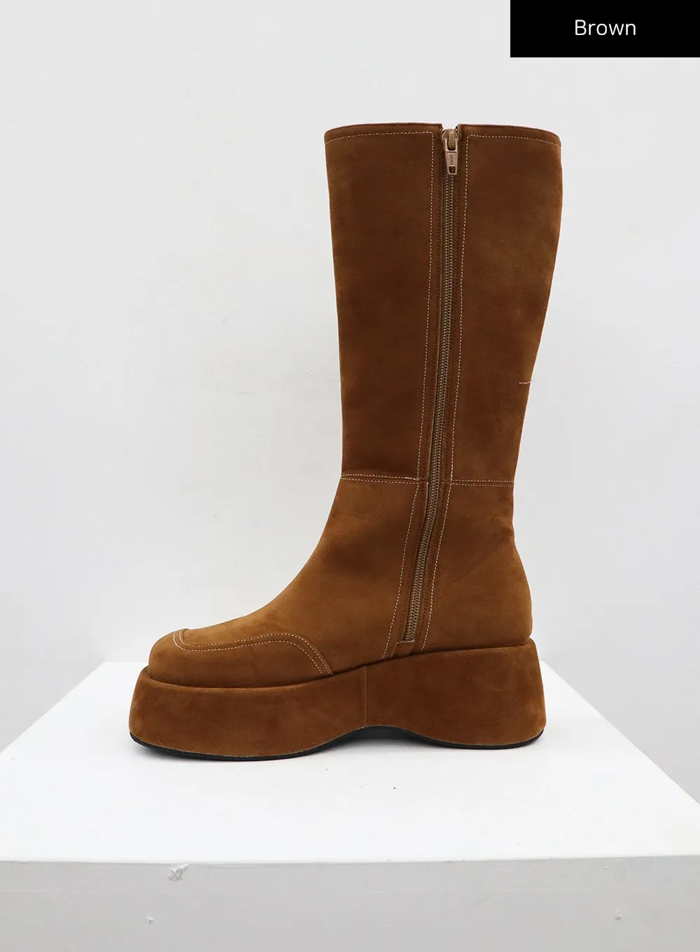 Platform Suede Knee High Boots CD08