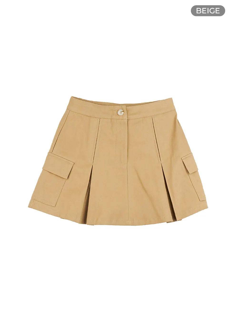 Pocket Pleated Cargo Mini Skirt IS427