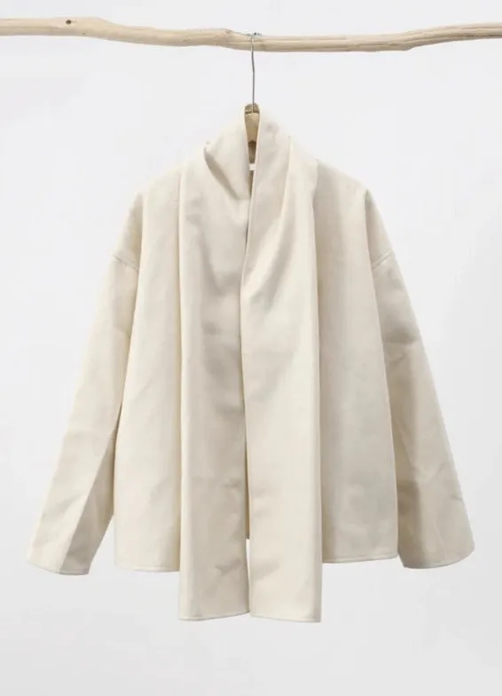 Pre Order:  Classic Scarf-Collarless Loose Jacket