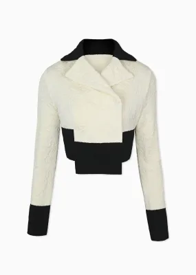 *PRE-ORDER* Elaine - Cropped Matelassé Knit Jacket