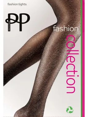 Pretty Polly Silver Lurex Sparkle Diamond Net Patterned Fashion Tights