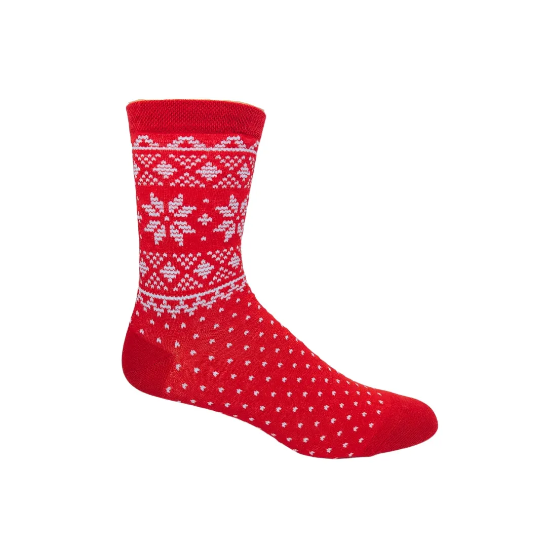 "Christmas Sweater" Cotton Dress Crew Socks by YO Sox - Medium