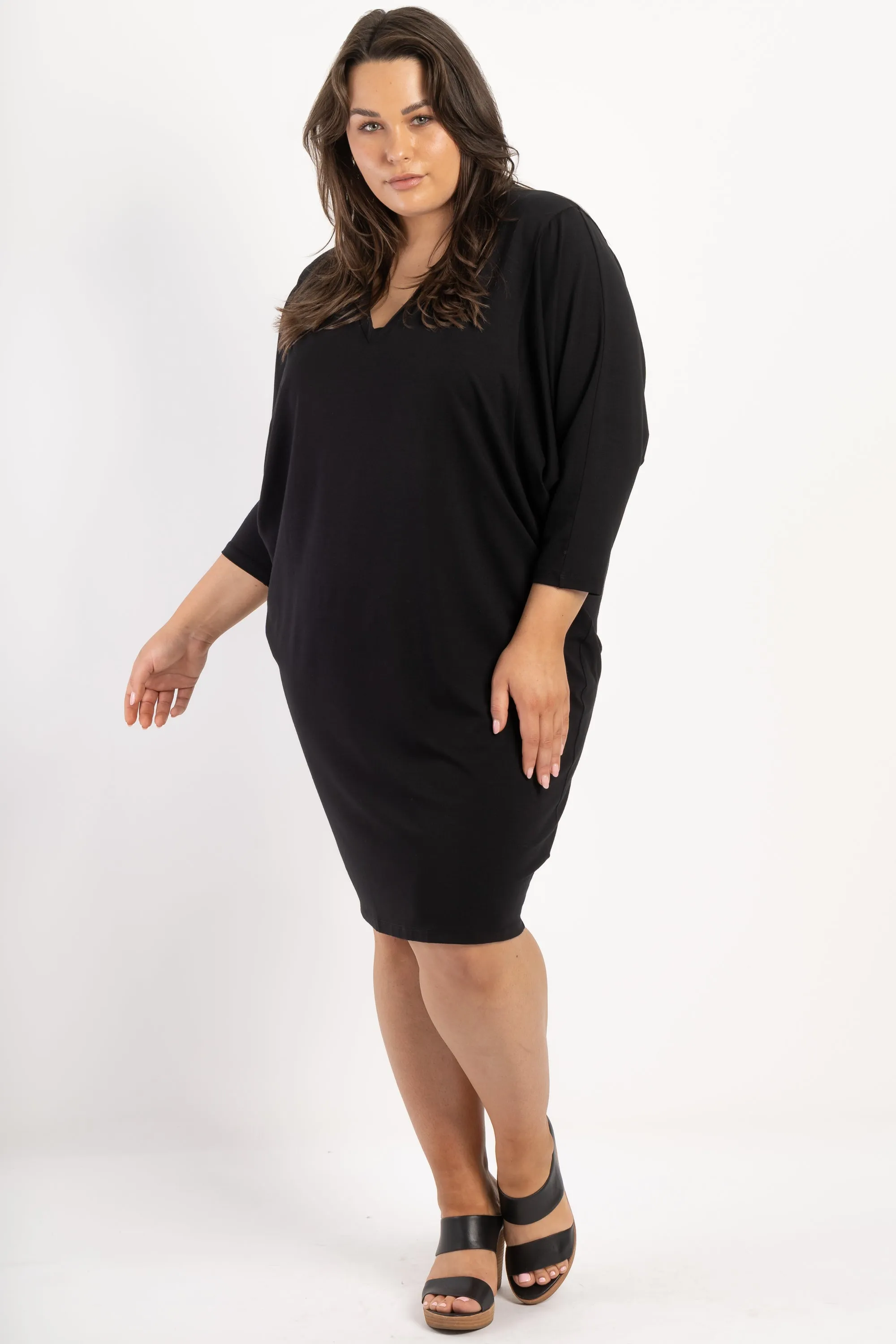 Rebel Yell Batwing Dress - Black - LAST ONES - XS(12/14)