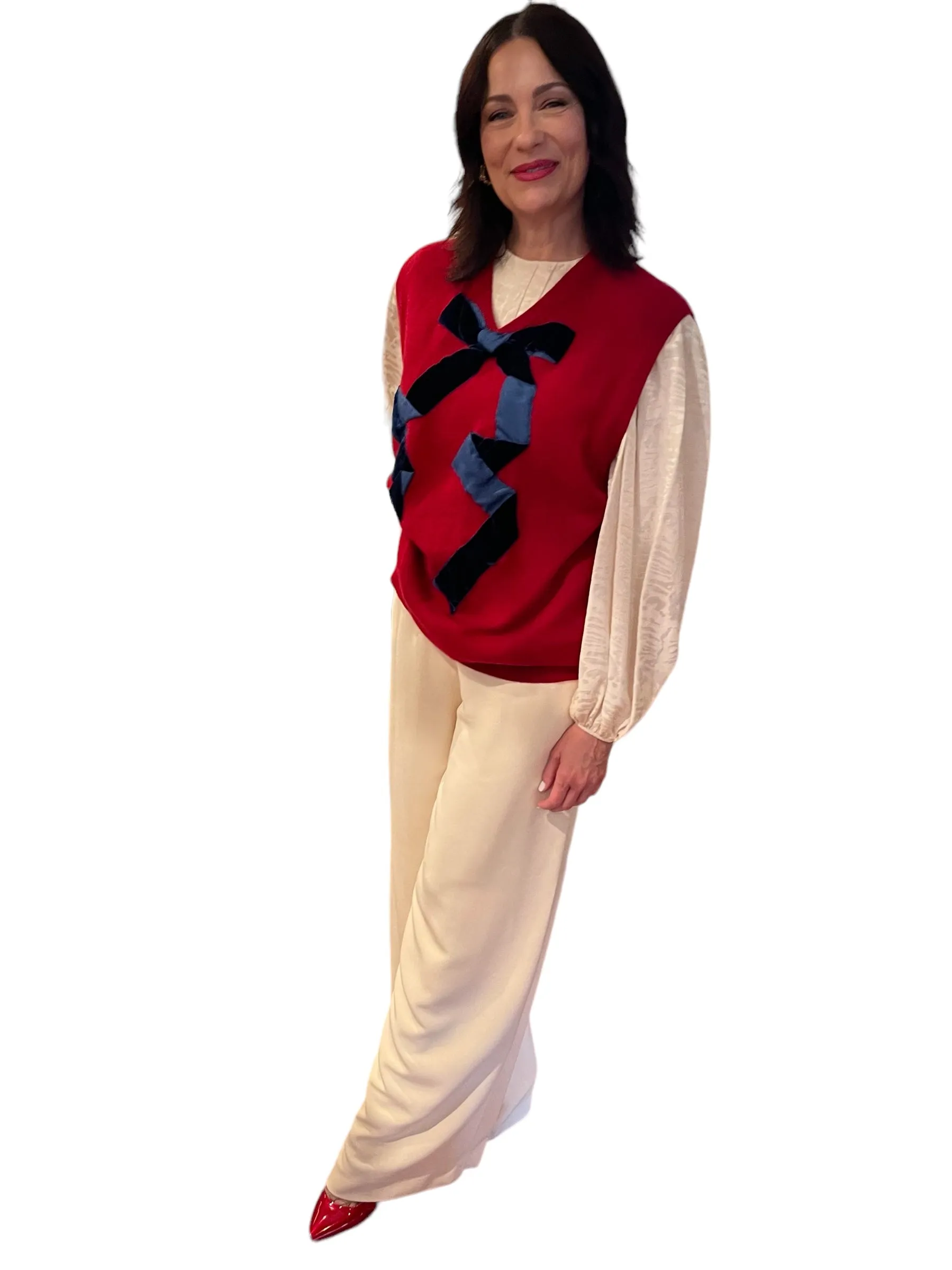 Red Bow Sweater (Medium)