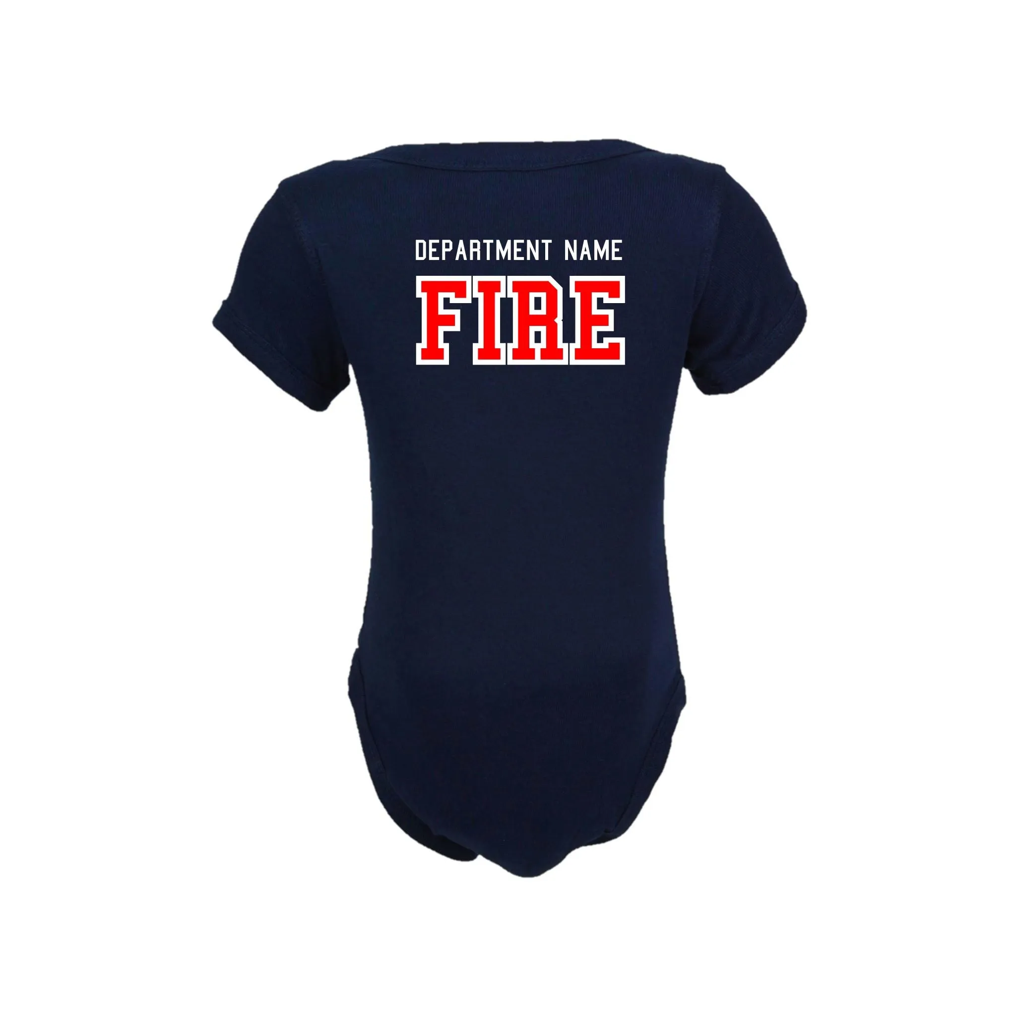 RED MALTESE CROSS Firefighter Personalized Navy Baby Bodysuit (ONLY)