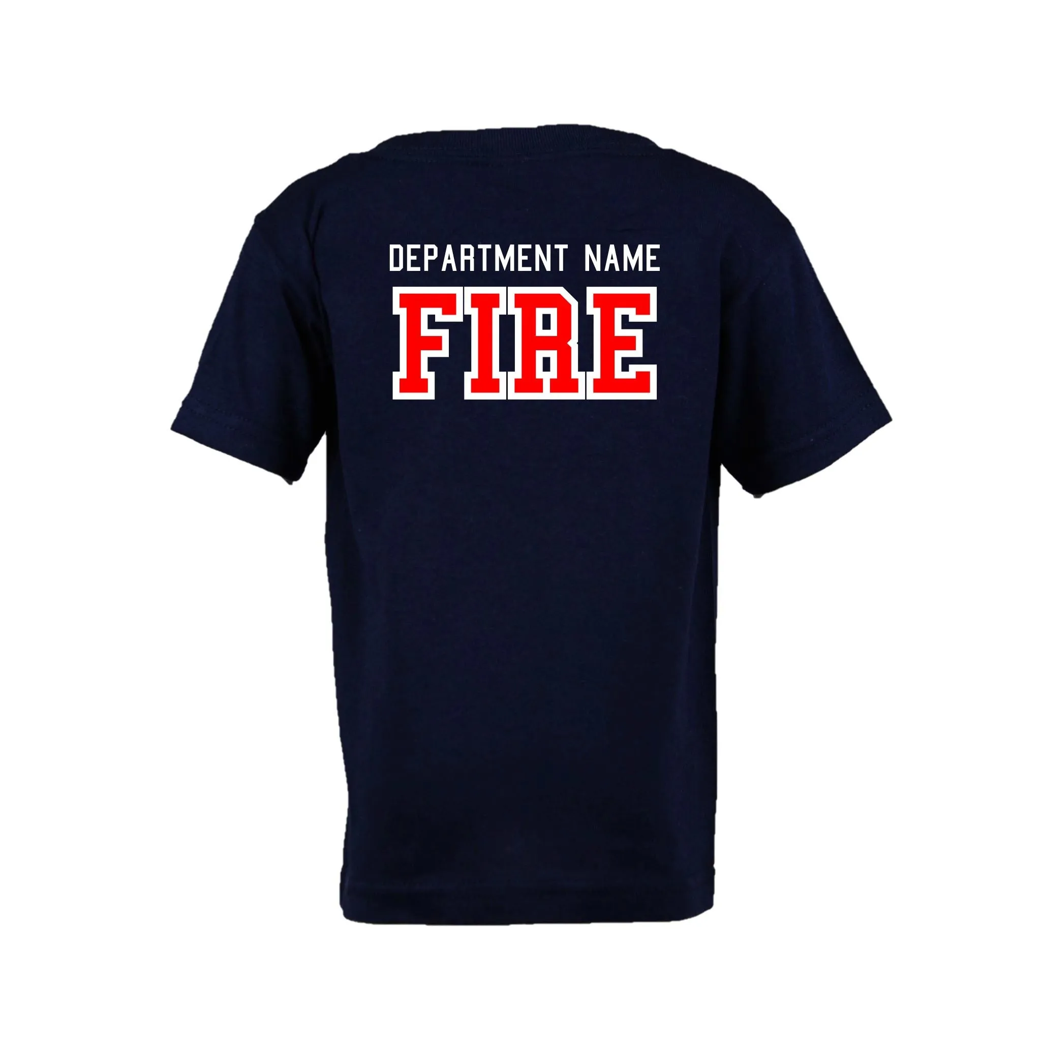 RED MALTESE CROSS Firefighter Personalized Navy Toddler Shirt (ONLY)