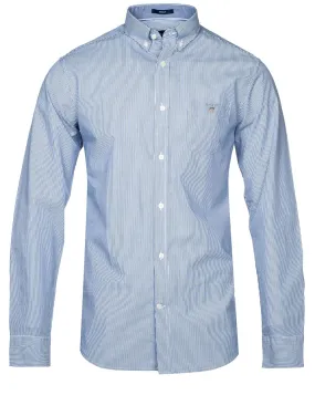 Regular Fit Banker Stripe Broadcloth Shirt College Blue