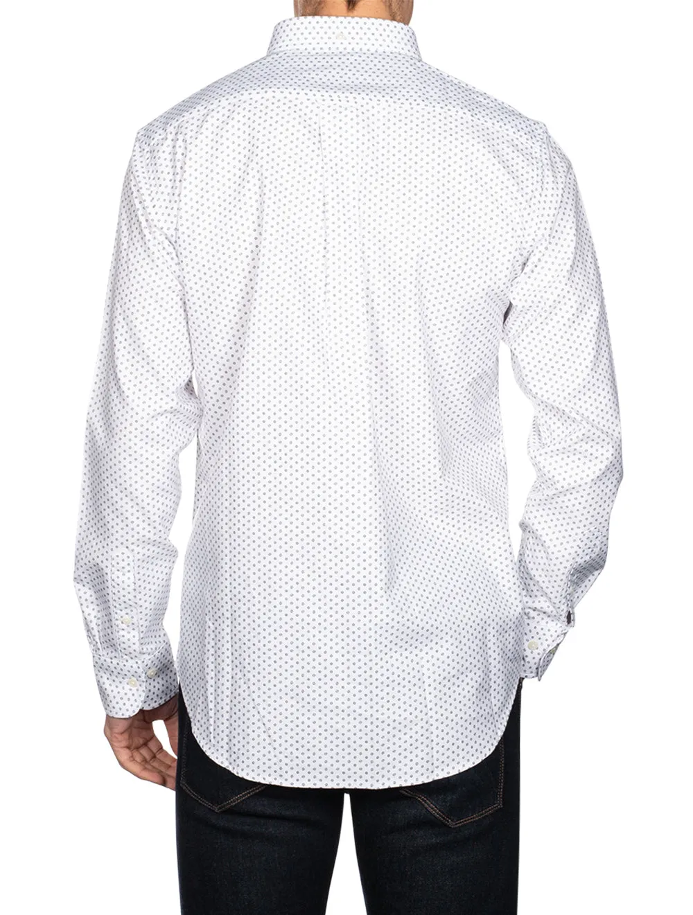 Regular Fit Micro Print Oxford Shirt White