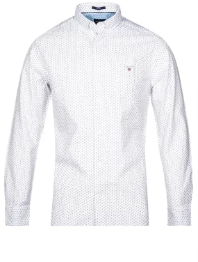 Regular Fit Micro Print Oxford Shirt White