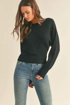 RIBBED DOLMAN SWEATER