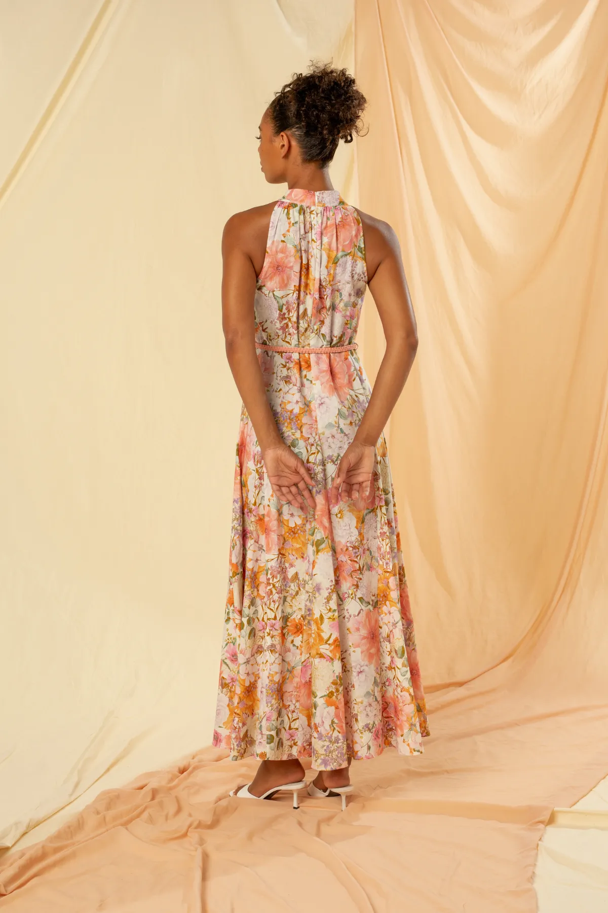 Riley Sleeveless High Neck Maxi Dress