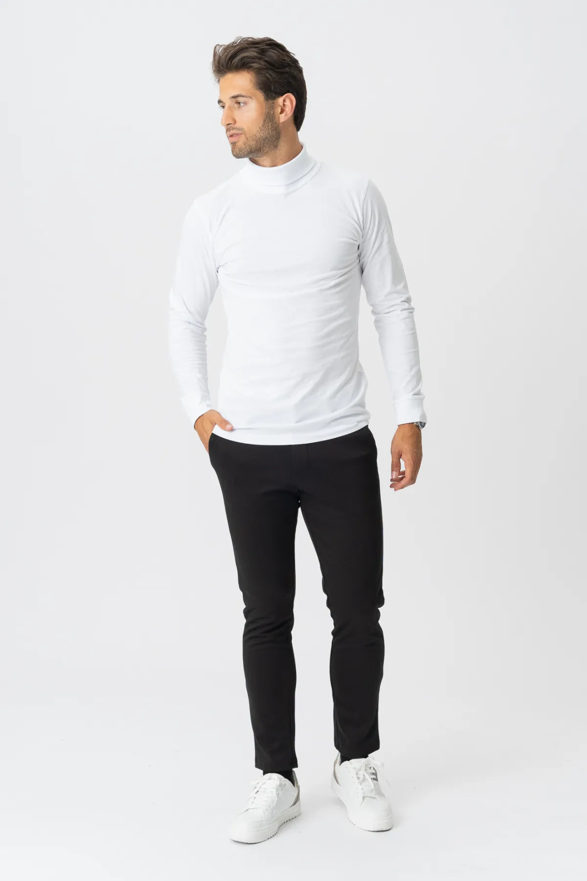 Rollneck jumper - White