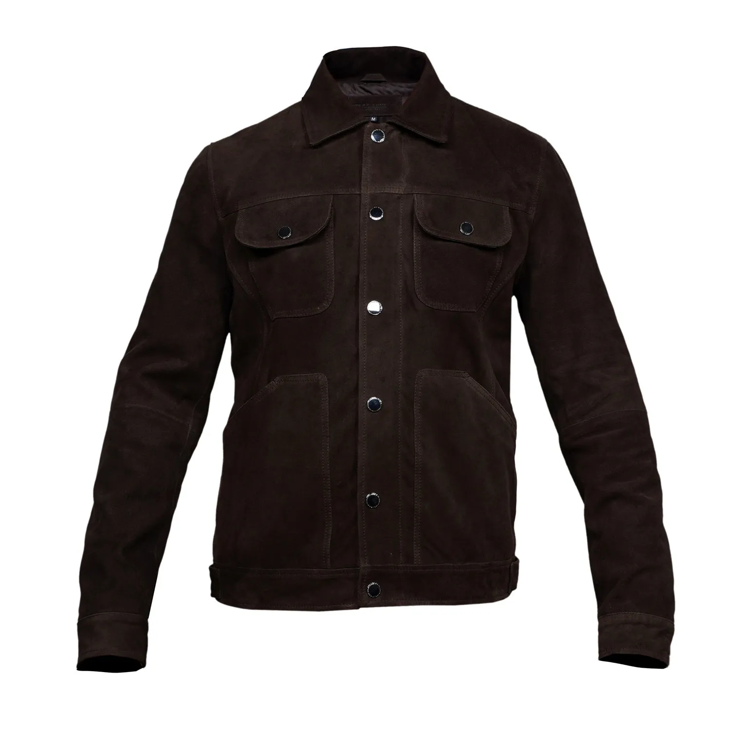 Safari Field Goat Suede Leather Dark Brown Jacket