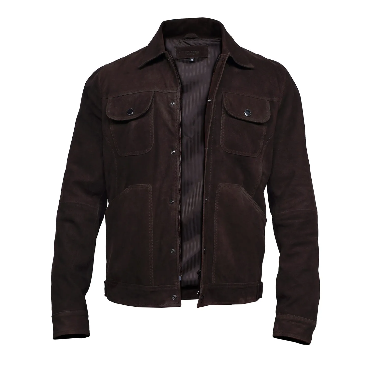 Safari Field Goat Suede Leather Dark Brown Jacket