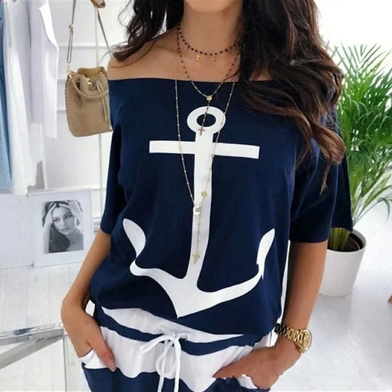 Sailor Anchor Two Piece Set Top   Skirt | OOTD