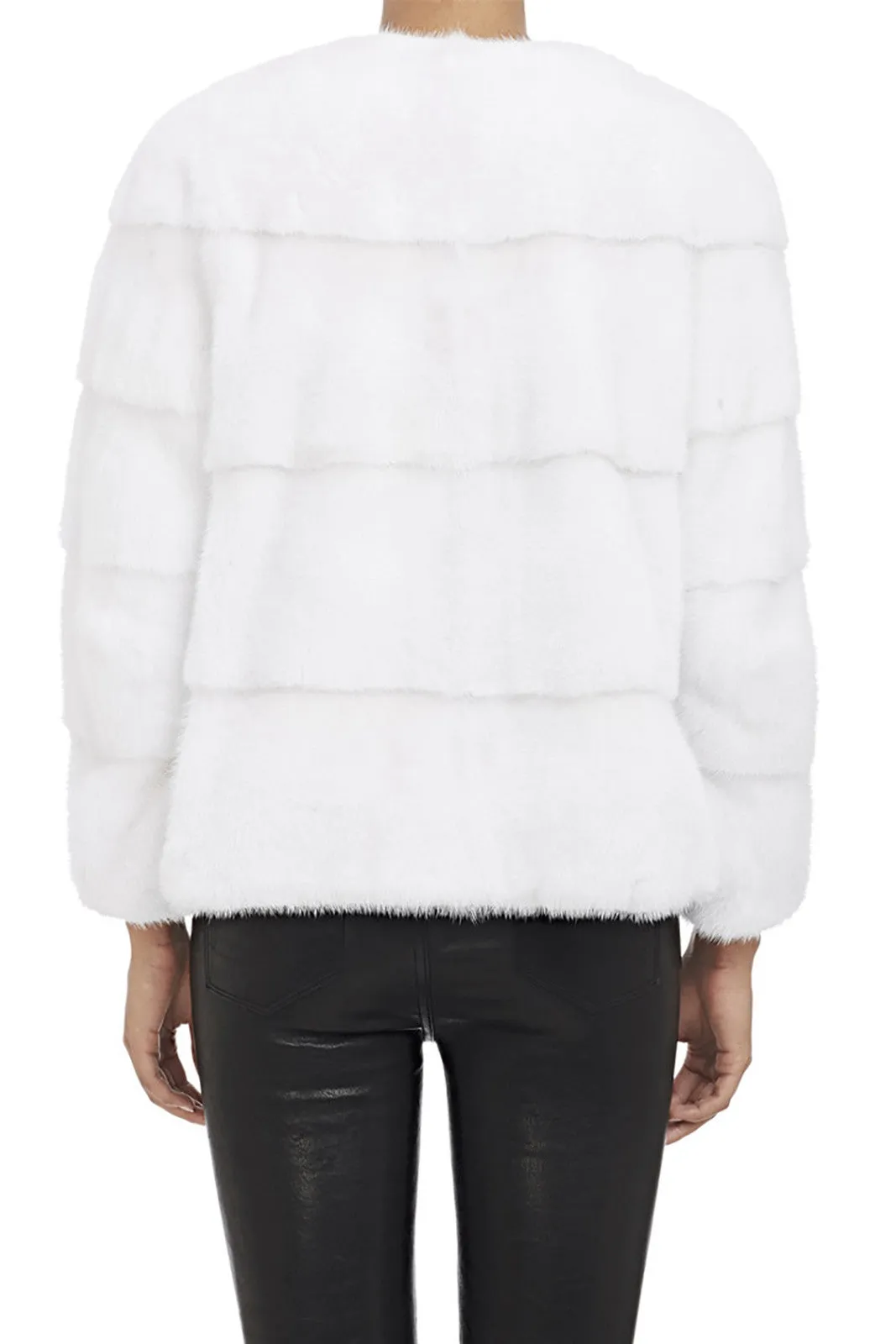 Sarah Mink Fur Jacket Bianco