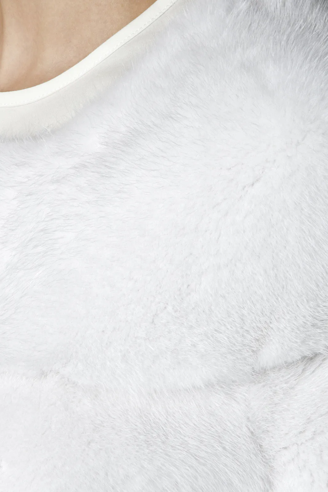 Sarah Mink Fur Jacket Bianco