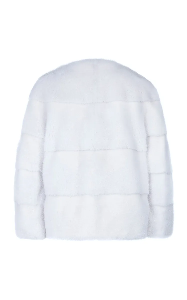 Sarah Mink Fur Jacket Bianco