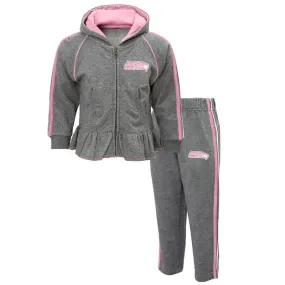 Seahawks Girl Pink & Gray Fleece Set