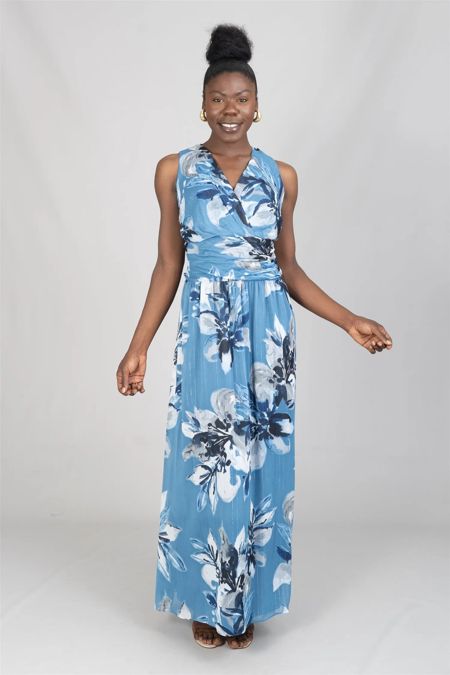 SLNY 9471874 Floral Print PlusSize Maxi Dress