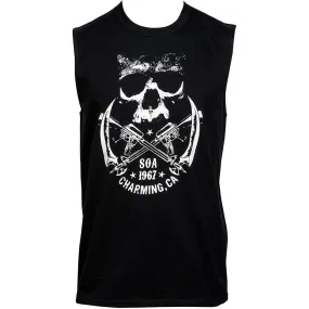 Sons of Anarchy Crossed Weapons Logo and Back Print Sleeveless T-Shirt