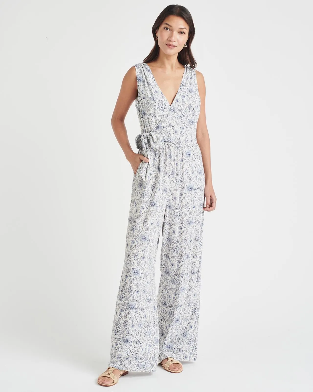 Splendid x Cella Jane Printed Surplice Jumpsuit