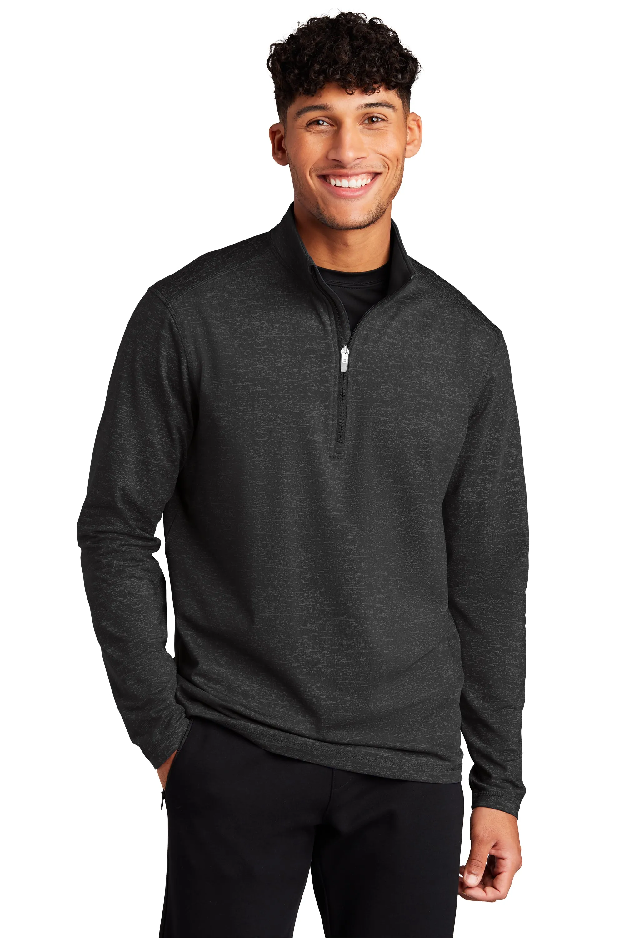 Sport-Tek ® Sport-Wick ® Stretch Reflective Heather 1/2-Zip Pullover. ST855