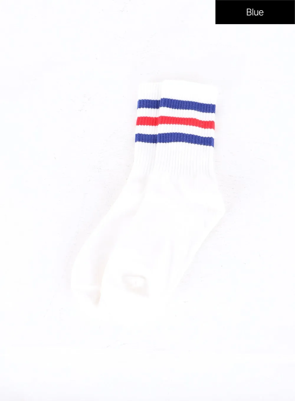 Sporty Striped Cotton Midi Socks IN302