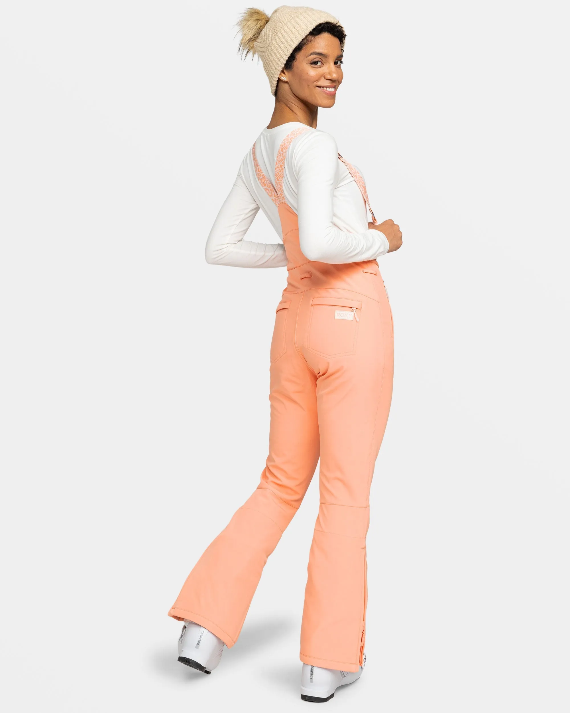 Summit Bib Snow Pant - Peach Pink