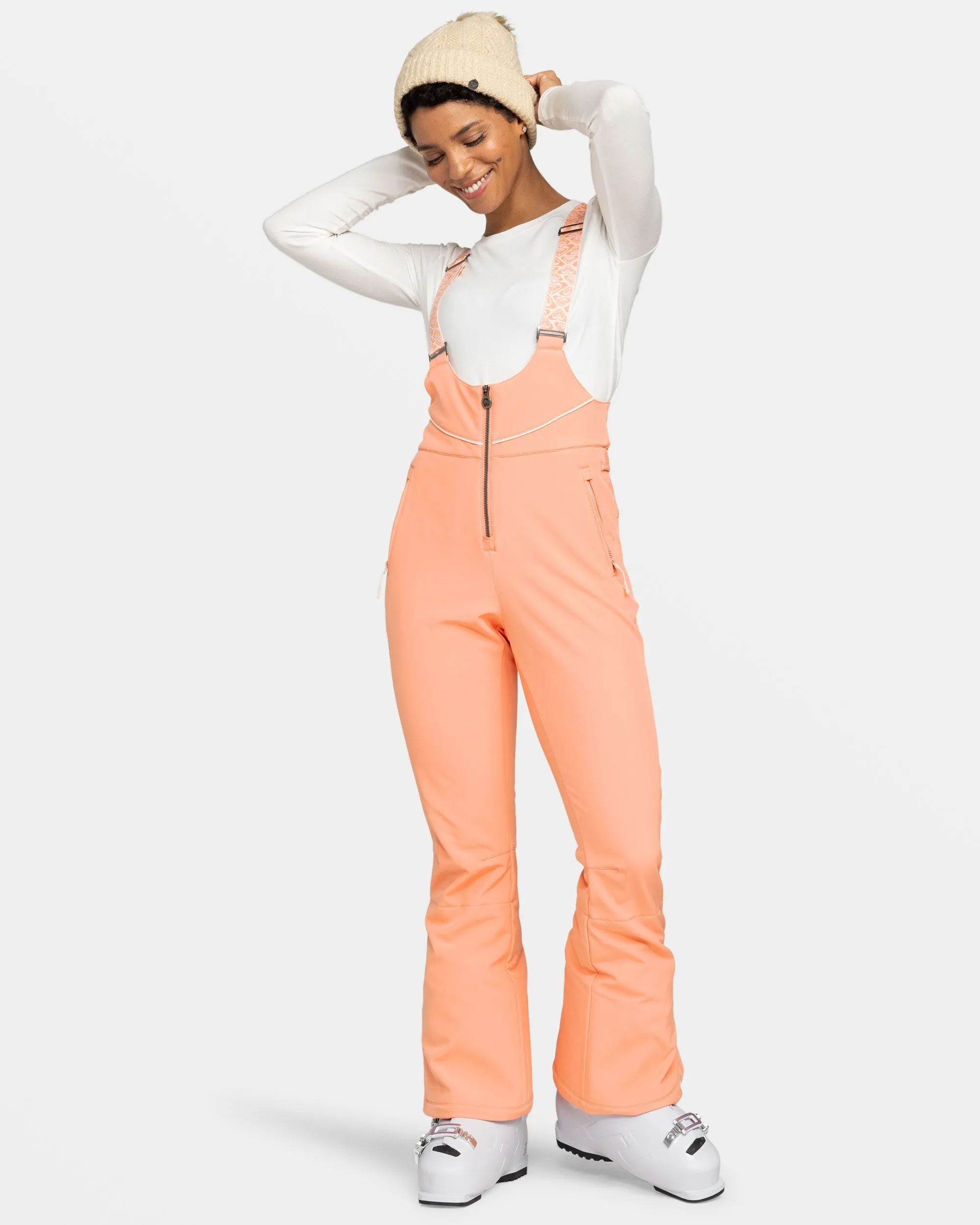 Summit Bib Snow Pant - Peach Pink