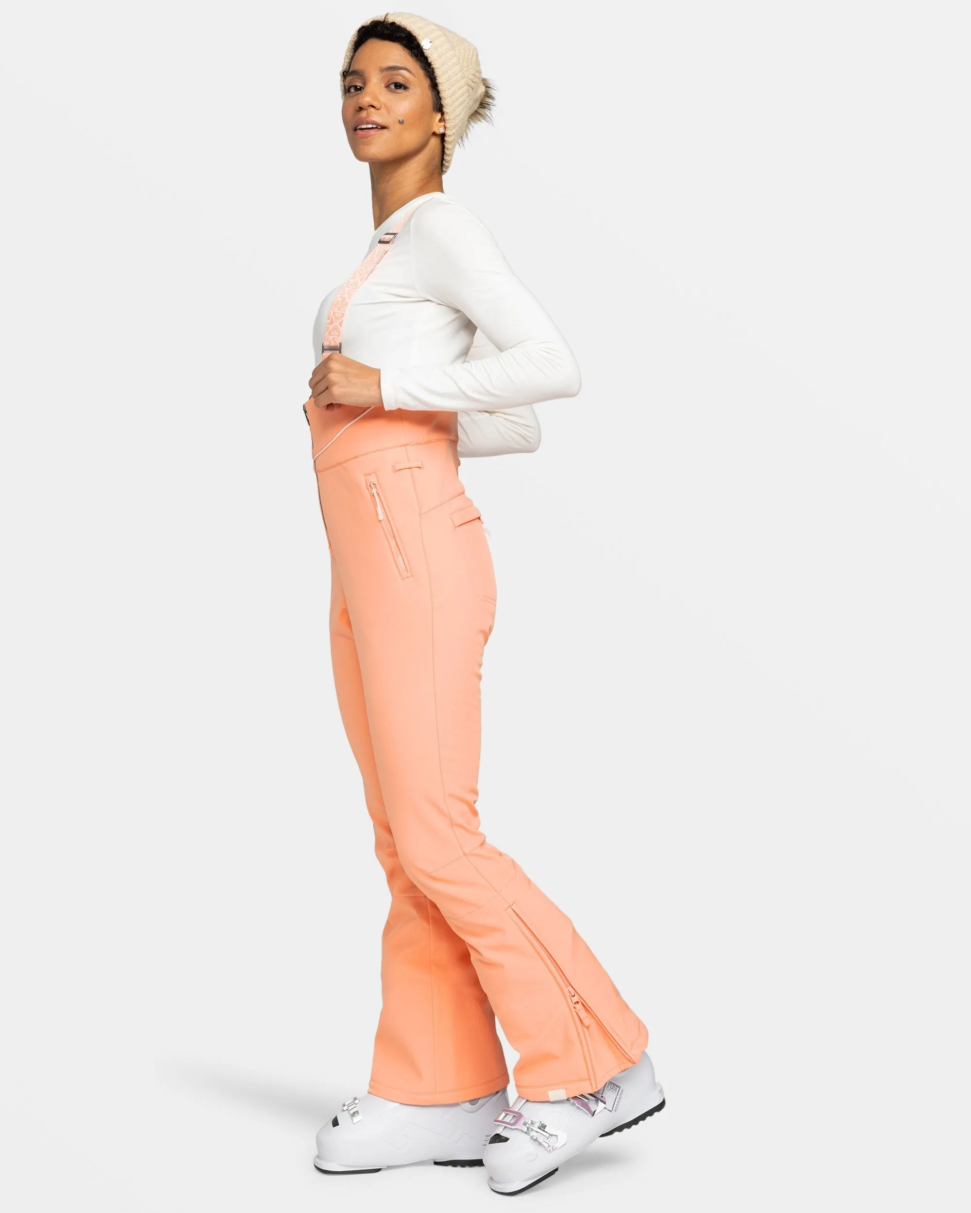 Summit Bib Snow Pant - Peach Pink