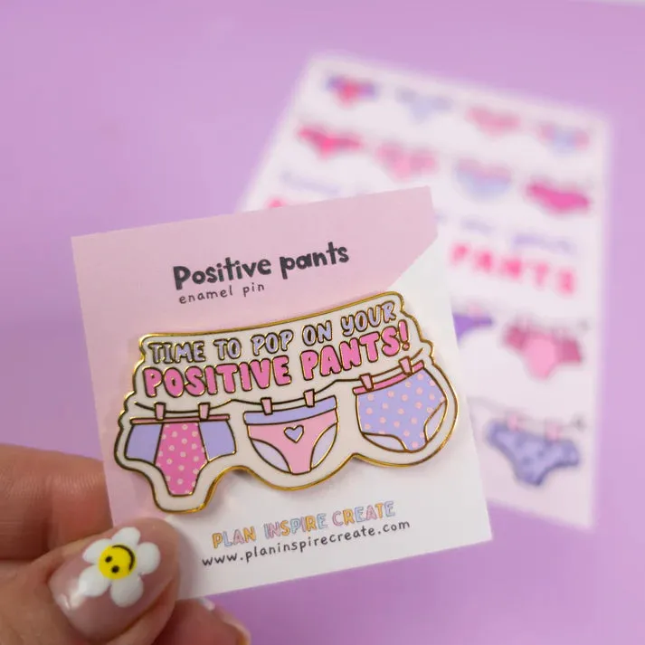 Sunshine Lane - Positive Pants Gold Enamel Pin