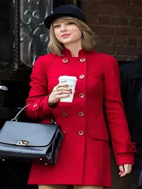 Taylor Swift Red Double Breasted Coat