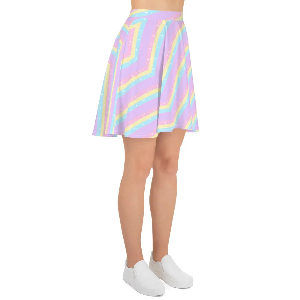 Teatime Fantasy Purple Rainbow Skater Skirt