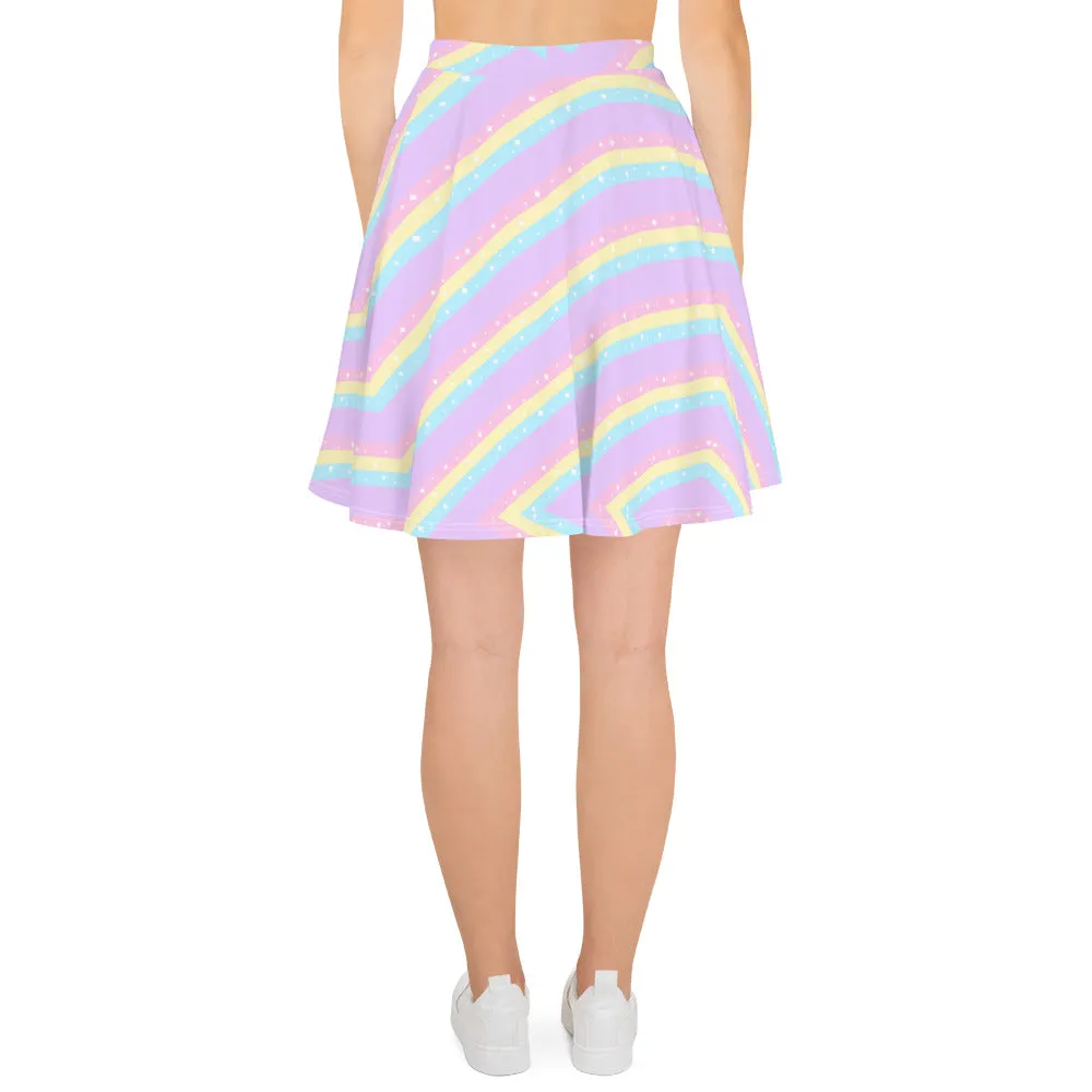 Teatime Fantasy Purple Rainbow Skater Skirt