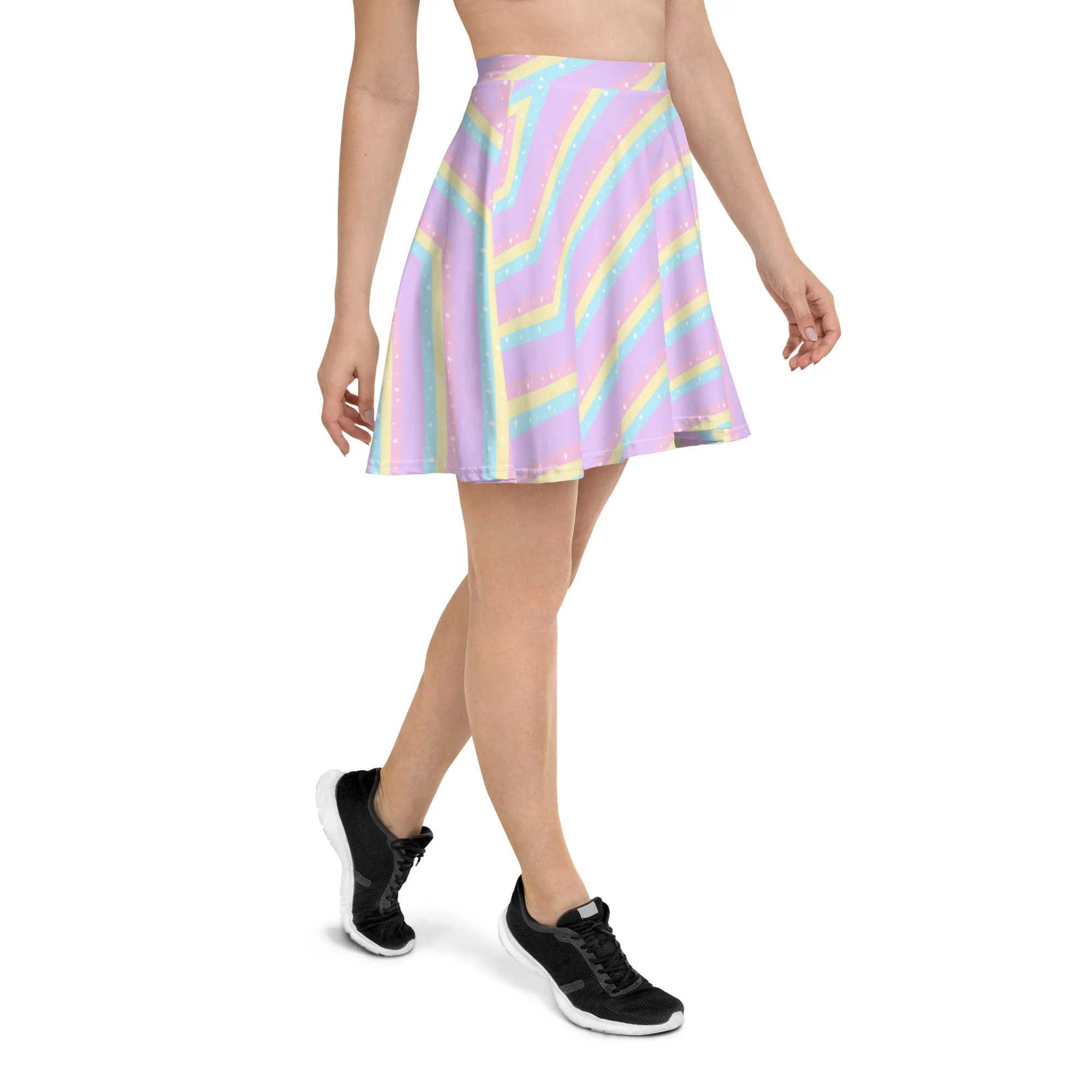 Teatime Fantasy Purple Rainbow Skater Skirt