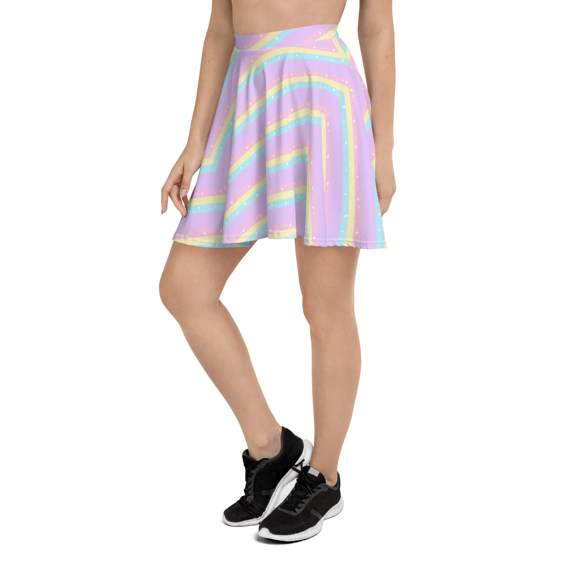 Teatime Fantasy Purple Rainbow Skater Skirt