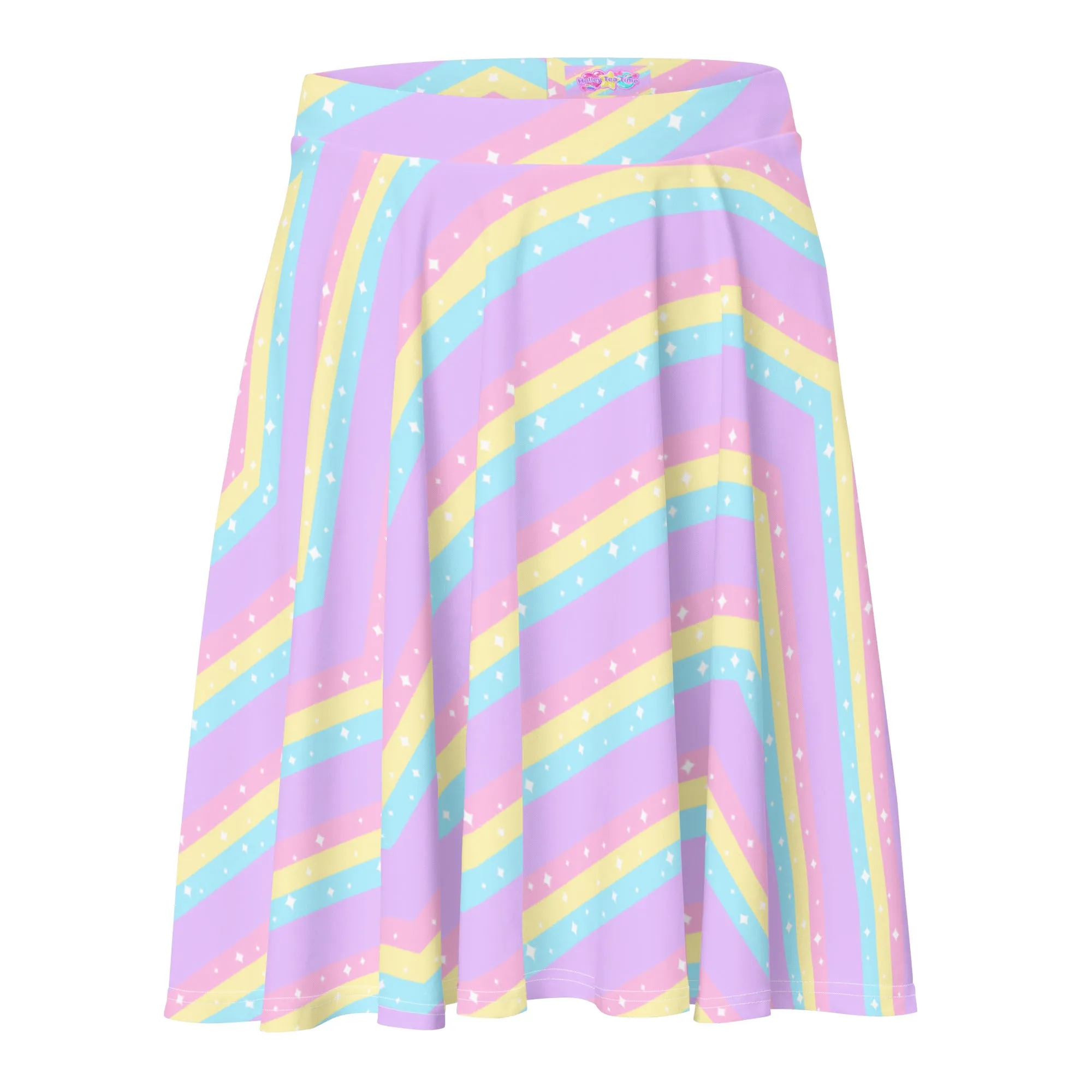 Teatime Fantasy Purple Rainbow Skater Skirt