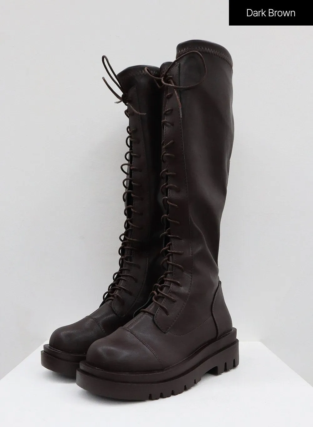 Thick Platform Lace-Up High Boots BO25