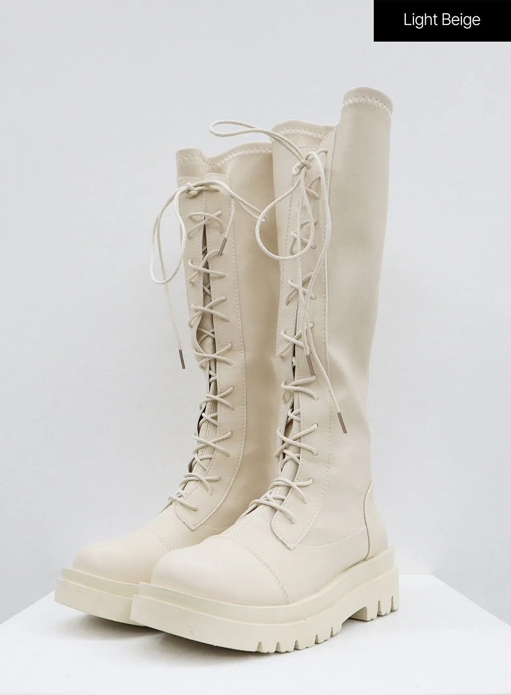 Thick Platform Lace-Up High Boots BO25