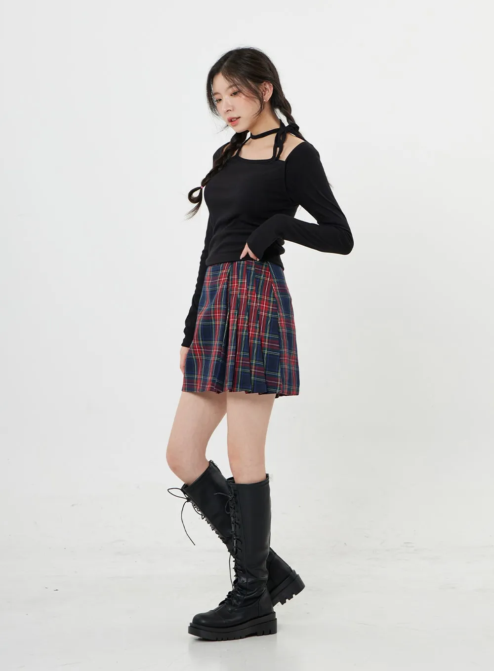 Thick Platform Lace-Up High Boots BO25