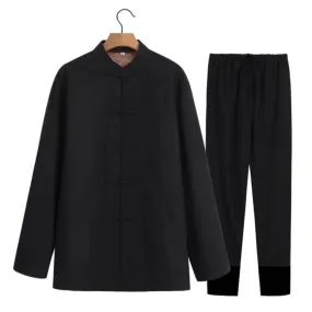 Thinly Fleece-Lined Tang Suit (2-Piece)