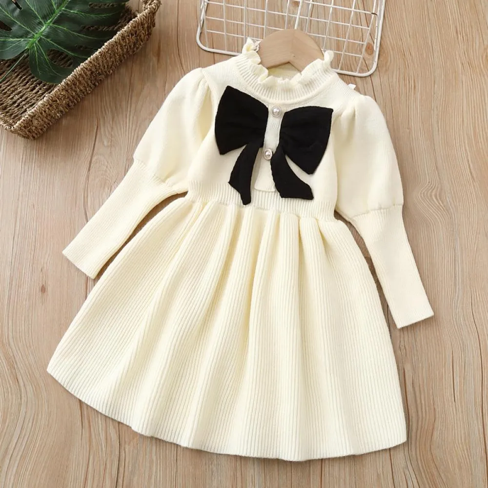 Toddler Girls Autumn and Winter Sweater Dress Knitted Dress Wholesale Girls Dress