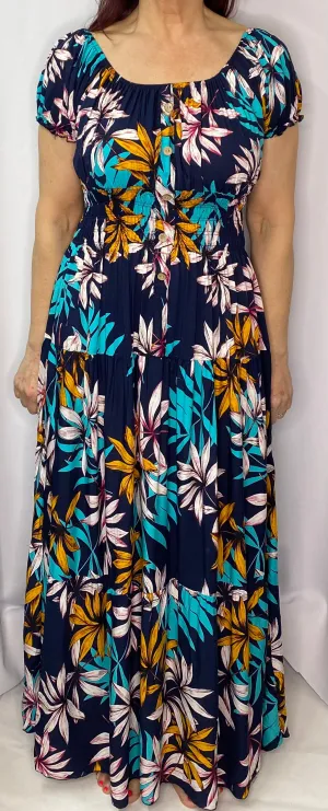 Tropical Bardot Maxi Dress (2 Colours)