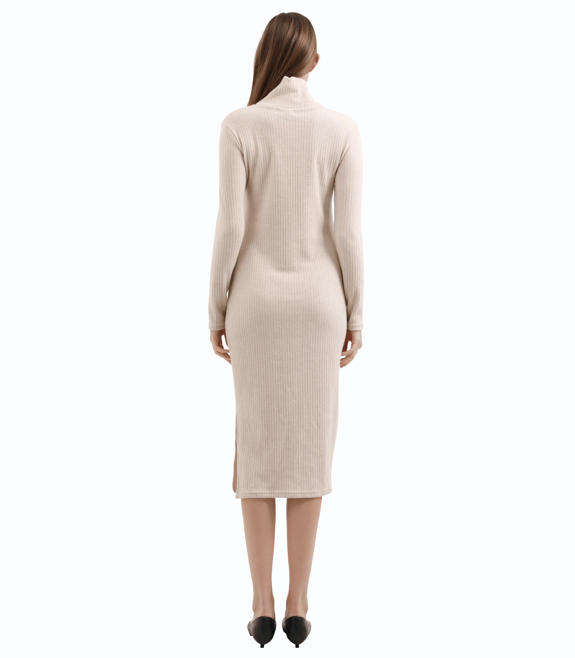 Turtleneck Fitted Maternity Maxi Sweater Dress