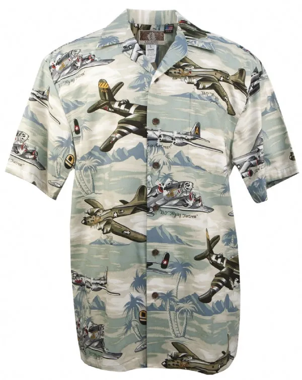 US Bombers Mens Aircraft Military Shirt in Green