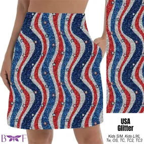 USA Glitter Skort