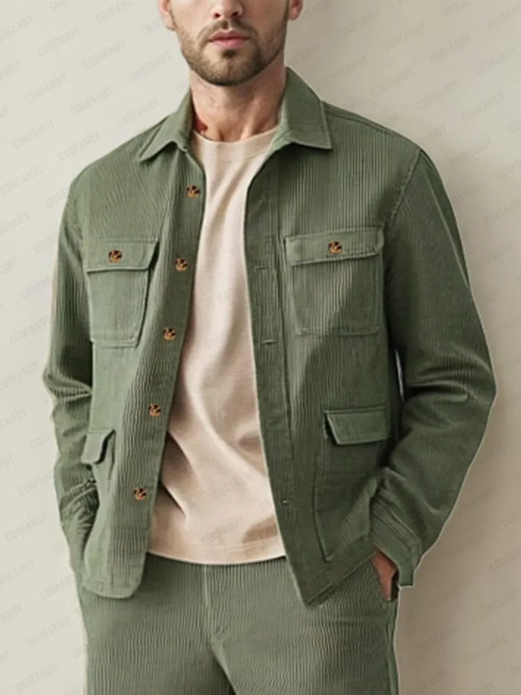 Utility Corduroy Cargo Jacket Set