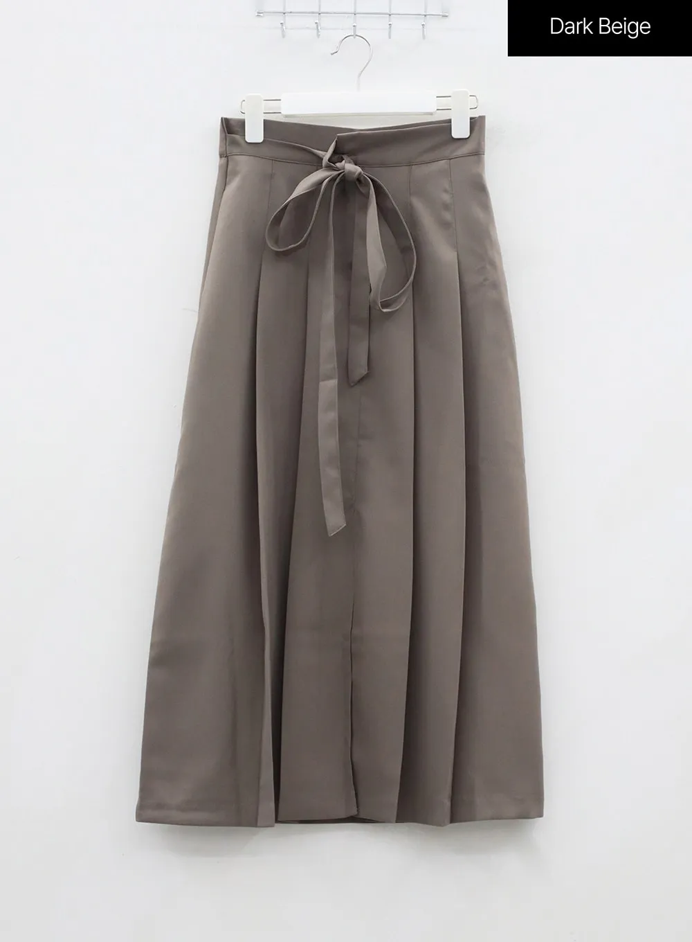 Waist Tie Pleated Maxi Skirt OJ318